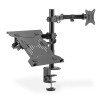 Digitus | Galda stiprinājums | DA-90436 | Slīpums, pagrieziens, augstuma regulēšana, rotēšana | Maksimālā slodze 9 kg | Melns