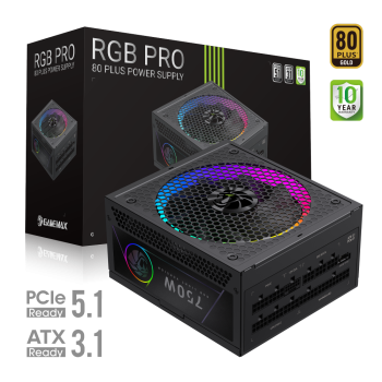 Gamemax PSU | RGB PRO 750G | 750 W | Gold | Pilnībā modulārs
