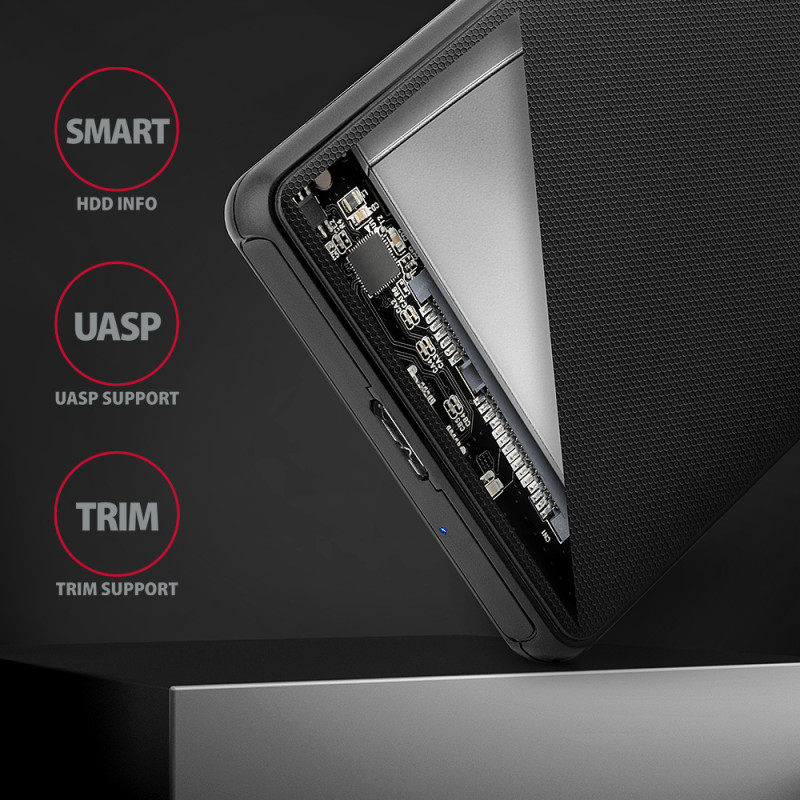 AXAGON Screwless USB 3.2 Gen 1 - SATA 6G external box for 2.5" SSD/HDD | EE25-SL