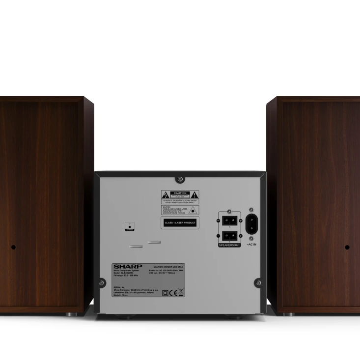Sharp XL-B512(BR) Hi-Fi mikro sistēma, CD/FM/USB/Bluetooth v5.0, 45W, brūna | Sharp | Hi-Fi Micro System | XL-B512(BR) | Brown | USB port | AUX in | Bluetooth | CD player | FM radio | Wireless connection