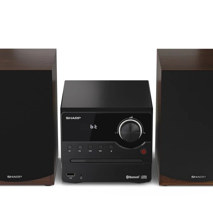 Sharp XL-B512(BR) Hi-Fi mikro sistēma, CD/FM/USB/Bluetooth v5.0, 45W, brūna | Sharp | Hi-Fi Micro System | XL-B512(BR) | Brown | USB port | AUX in | Bluetooth | CD player | FM radio | Wireless connection