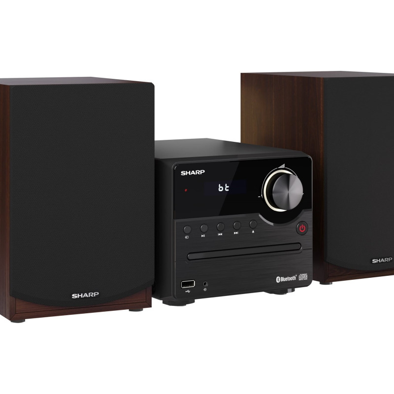Sharp XL-B512(BR) Hi-Fi mikro sistēma, CD/FM/USB/Bluetooth v5.0, 45W, brūna | Sharp | Hi-Fi Micro System | XL-B512(BR) | Brown | USB port | AUX in | Bluetooth | CD player | FM radio | Wireless connection