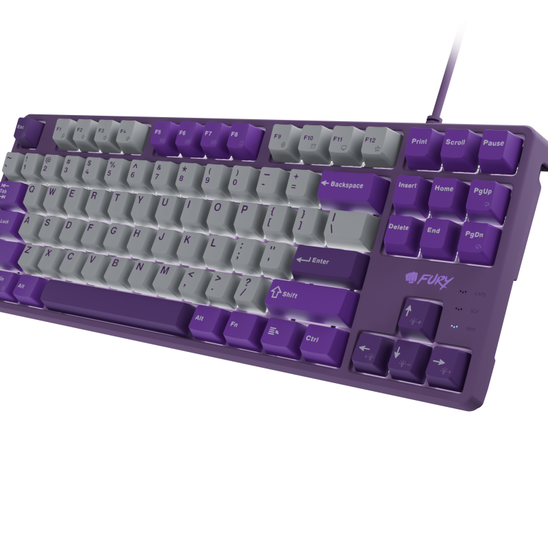 Fury | Kanabo K2 | Gaming tastatūra | Ar vadu | US | Lineārais | Pelēka/Violeta