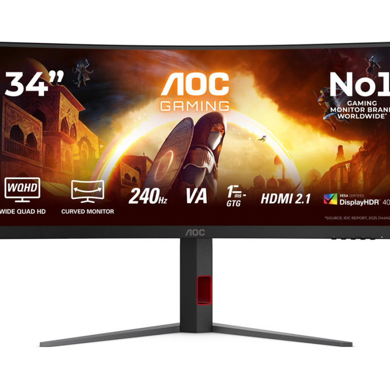AOC | CU34G4Z | 34 " | Fast VA | WQHD | 21:9 | 240 Hz | 1 ms | 3440 x 1440 pixels | 450 cd/m² | HDMI ports quantity 2 | Black