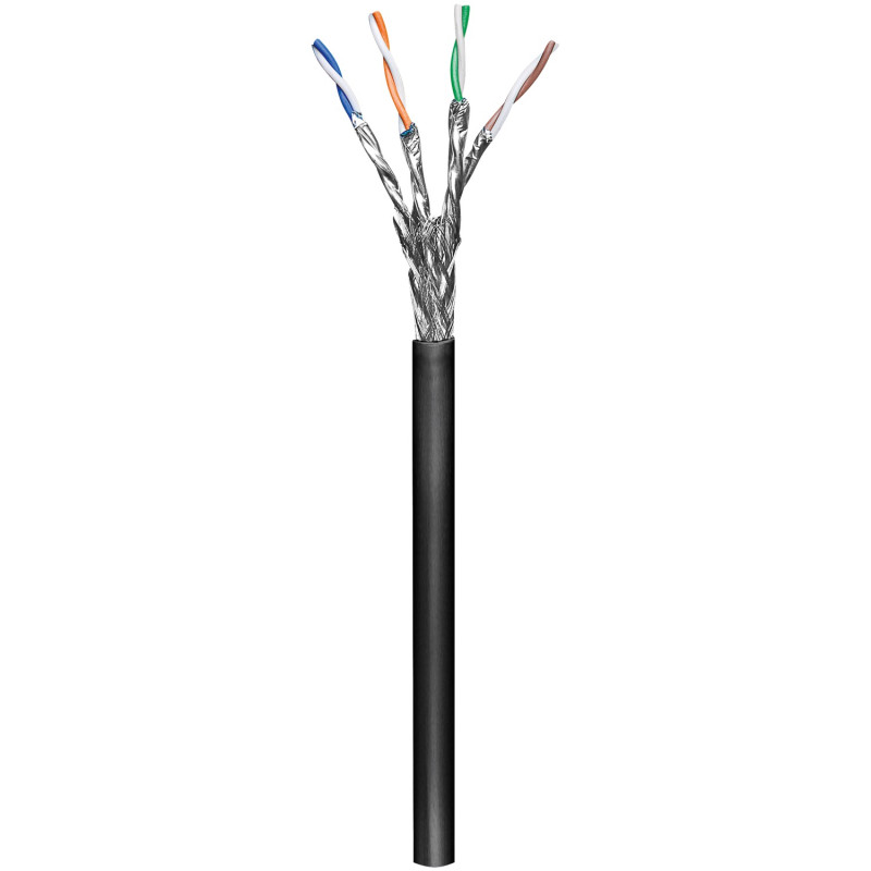 Goobay | CAT 6 āra tīkla kabelis, S/FTP (PiMF), 100 m | 57195 | U/UTP | Melns