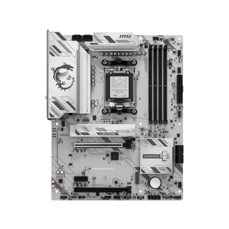 MSI B850 GAMING PLUS WIFI6E | Procesoru sērija AMD | Procesora ligzda AM5 | DDR5 | Atbalstītie cieto disku interfeisi SATA, M.2 | SATA savienotāju skaits 4