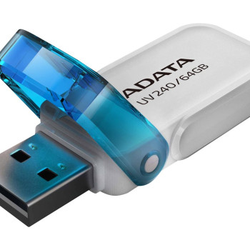 ADATA | USB zibatmiņa | UV240 | 64 GB | USB 2.0 | Balta