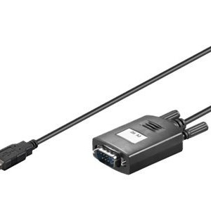 Goobay | USB serial RS 232 converter, Transparent | 68875 | USB 2.0 male (type A) | D-SUB/RS-232 male (9-pin)