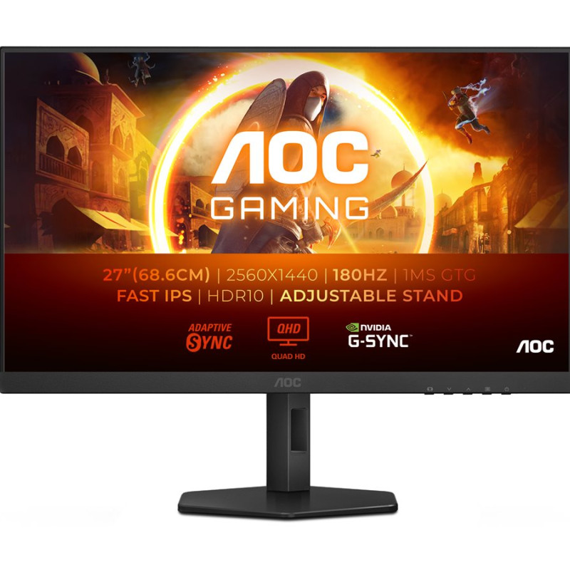 AOC | Q27G4XF | 27 " | IPS | 16:9 | 180 Hz | 1 ms | 2560 x 1440 pixels | 300 cd/m² | HDMI ports quantity 1 | Black