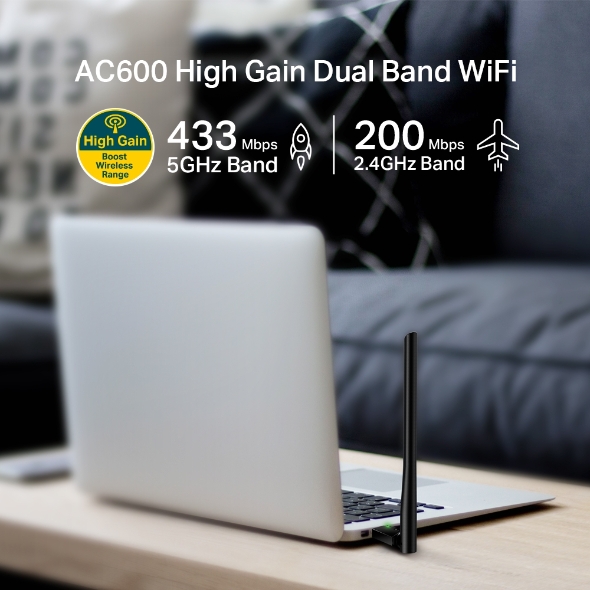 TP-LINK | Divu joslu USB 2.0 adapteris | Archer T2U Plus