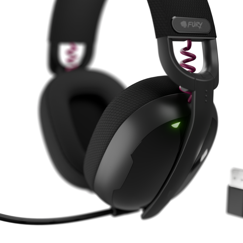 Fury | Spēļu austiņas | Fukiya F6 | Bluetooth | Over-Ear | Mikrofons | Melna | Bezvadu