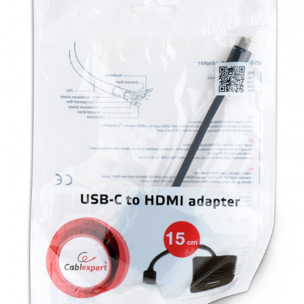 Cablexpert USB-C uz HDMI adapters, melns | Cablexpert