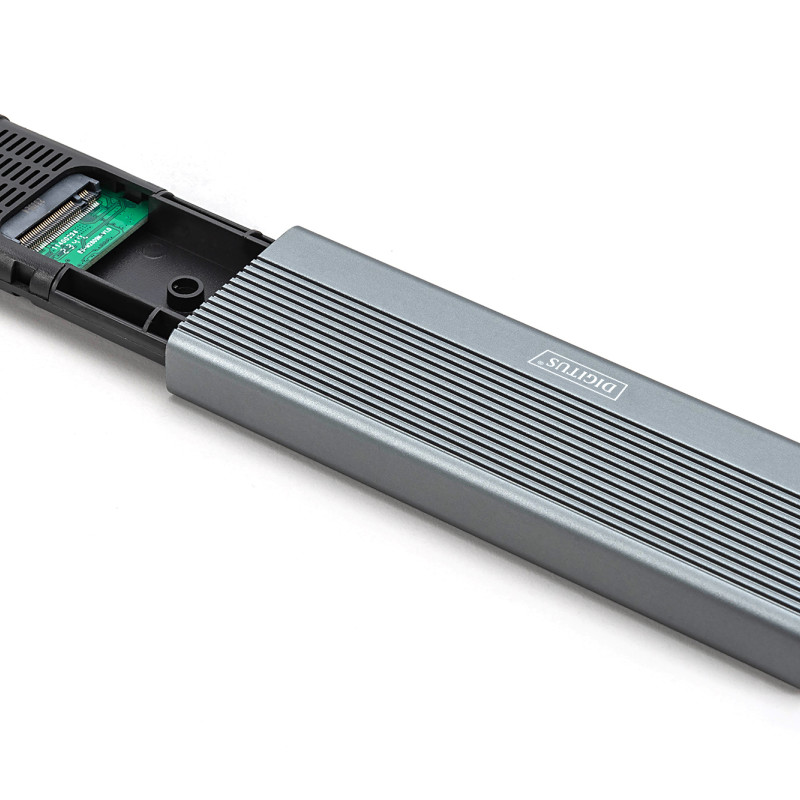 Digitus USB M.2 cietā diska korpuss, SSD, ārējais, NVMe + SATA, 10 Gbps (NVMe) 6 Gbps (SATA), USB 3.1 Gen2 | DA-71156