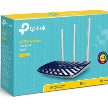 TP-LINK | Maršrutētājs | Archer C20 | 802.11ac | 300+433 Mbit/s | 10/100 Mbit/s | Ethernet LAN (RJ-45) porti 4 | Mesh atbalsts Nav | MU-MIMO Nav | Nav mobilo datu | Antenas tips 3xĀrējās | Nav