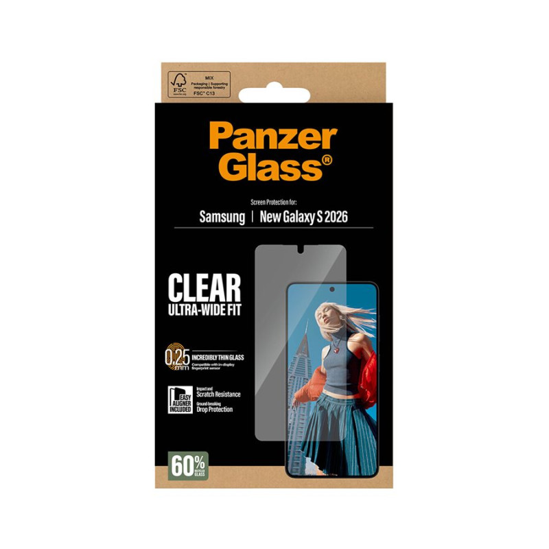 PanzerGlass Screen Protector Samsung New Galaxy S26 | Ultra-Wide Fit w. EasyAligner | PanzerGlass