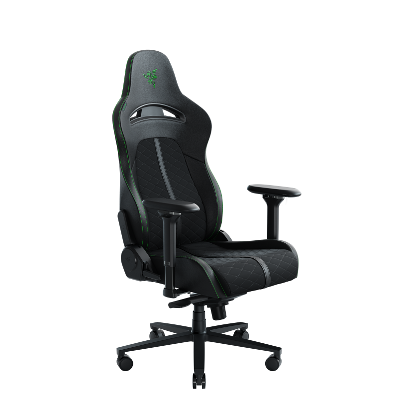 Razer Ergonomiskais spēļu krēsls Enki EPU sintētiskā āda; Tērauds; Alumīnijs | Melna/Zaļa