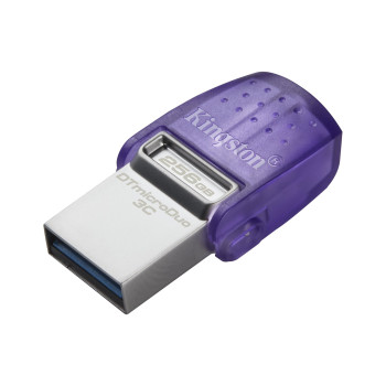 Kingston | DataTraveler | DT Micro Duo 3C | 256 GB | USB Type‑C un Type‑A | Violets