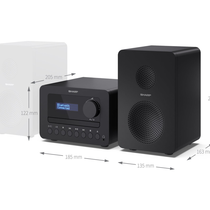 Sharp TOKYO FM Hi-Fi mikrosistēma | XL-B514(BK) | AUX in | Bluetooth | CD atskaņotājs | FM radio