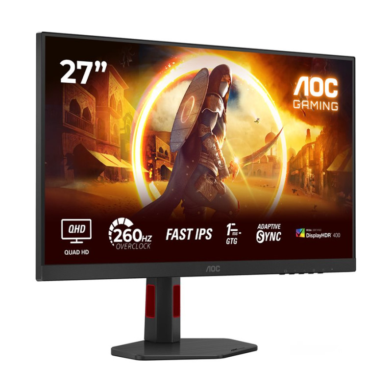 AOC | Q27G4ZR | 27 " | Fast IPS | QHD | 16:9 | 240 Hz | 1 ms | 2560 x 1440 pixels | 400 cd/m² | HDMI ports quantity 2 | Black