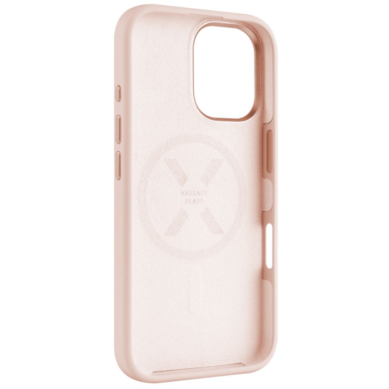 Fixed MagFlow | Aizmugures vāciņš | Apple | iPhone 16 | Šķidrais silikons | Rozā
