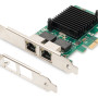 Digitus | Gigabitu Ethernet PCI Express karte, 2 porti, 32 bitu, zema profila stiprinājums, Intel čipsēta | DN-10132