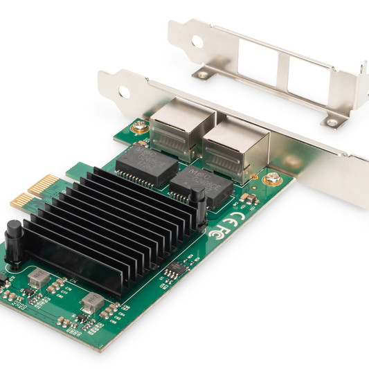 Digitus | Gigabitu Ethernet PCI Express karte, 2 porti, 32 bitu, zema profila stiprinājums, Intel čipsēta | DN-10132
