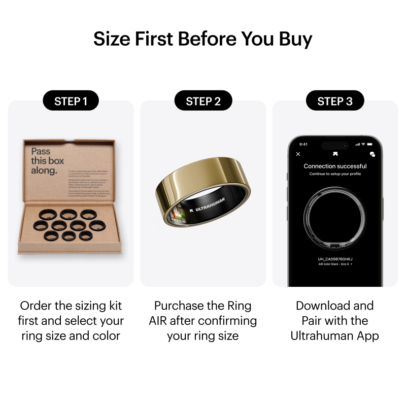 Ultrahuman | Ring Air | Bionic Gold | Size 9 | Smart Ring
