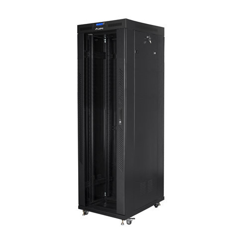 Lanberg | Rack cabinet 19" free-standing 42U/800x800 (flat pack) with glass door, LCD | FF01-8842-12BL | Black