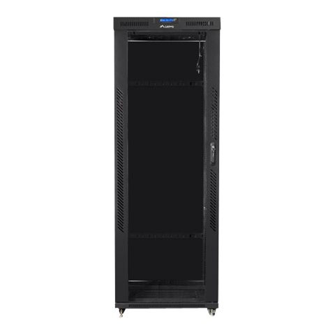 Lanberg | Rack cabinet 19" free-standing 42U/800x800 (flat pack) with glass door, LCD | FF01-8842-12BL | Black