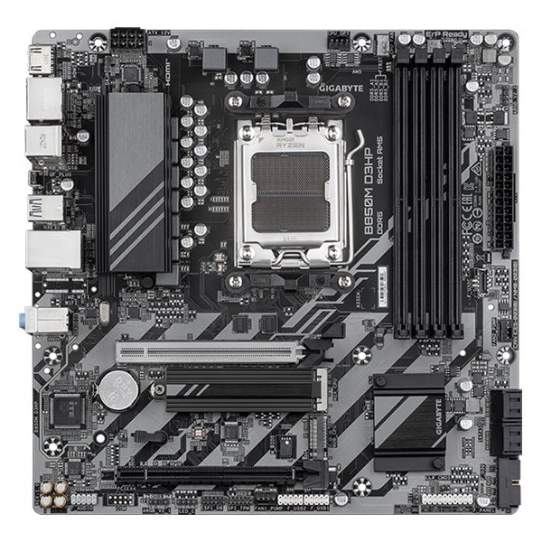 Gigabyte B850M D3HP | Procesoru saime AMD | Procesora ligzda AM5 | DDR5 | Atbalstītās cietā diska saskarnes M.2, SATA | SATA savienotāju skaits 4