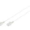 CAT 6 U-UTP Slim komunikācijas kabelis | Patch cord | Caurspīdīgs sarkans savienotājs vieglai 6. kategorijas (250 MHz) identifikācijai. Iekšējie vadītāji: vara (Cu) | Pelēks | 2 m | Moduālais RJ45 (8/8) spraudnis