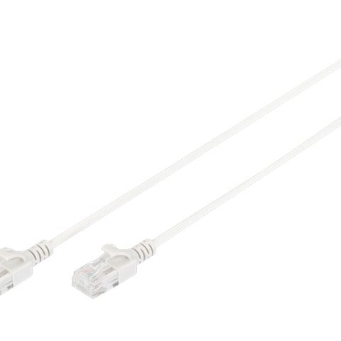 CAT 6 U-UTP Slim komunikācijas kabelis | Patch cord | Caurspīdīgs sarkans savienotājs vieglai 6. kategorijas (250 MHz) identifikācijai. Iekšējie vadītāji: vara (Cu) | Pelēks | 2 m | Moduālais RJ45 (8/8) spraudnis