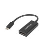 Lanberg USB-C (M) 3.1 uz DisplayPort (F) adaptera kabelis 15 cm, melns | AD-UC-DP-01