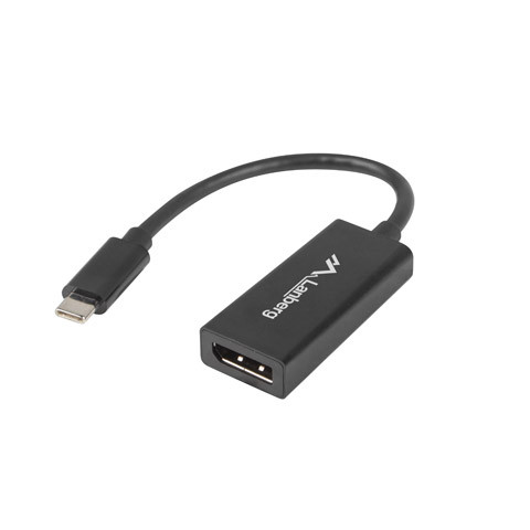 Lanberg USB-C (M) 3.1 uz DisplayPort (F) adaptera kabelis 15 cm, melns | AD-UC-DP-01