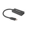 Lanberg USB-C (M) 3.1 uz DisplayPort (F) adaptera kabelis 15 cm, melns | AD-UC-DP-01