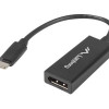 Lanberg USB-C (M) 3.1 uz DisplayPort (F) adaptera kabelis 15 cm, melns | AD-UC-DP-01