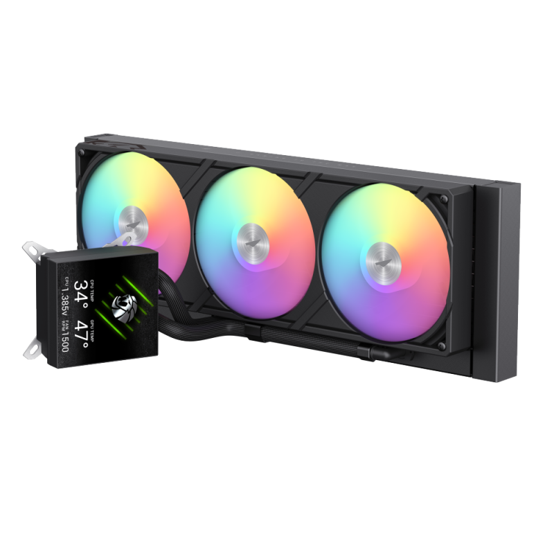 Gamemax CPU šķidruma dzesētājs | GLACIER 360 LCD BK | Melns