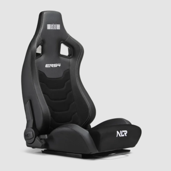 Next Level Racing | PU āda un zamšs | Atgāžams sēdeklis | ERS4 Elite PU āda & Suede izdevums | Melns