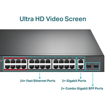 TP-LINK | 24-Port Gigabit Switch | TL-SL1226P | Unmanaged | Rackmountable