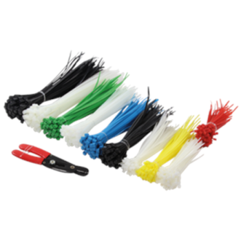 Cable Tie komplekts, 600 gab., 5 garumi, 1 x kabeļu griezējs