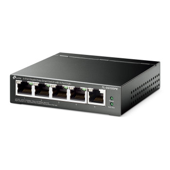 TP-LINK | Switch | TL-SG105PE | Nevadāms | Galddatora | PoE+ porti 4 | Barošanas veids Ārējais