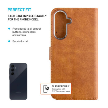 Fixed Opus | Grāmatas tipa maciņš | Samsung | Galaxy A36 5G/A56 5G | Āda | Brūns