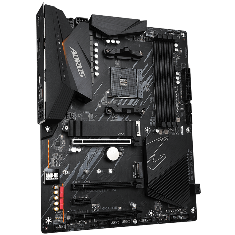 Gigabyte | B550 AORUS ELITE V2 1.0 | Procesoru ģimene AMD | Procesora ligzda AM4 | DDR4 DIMM | Atmiņas sloti 2 | Čipsets AMD B | ATX