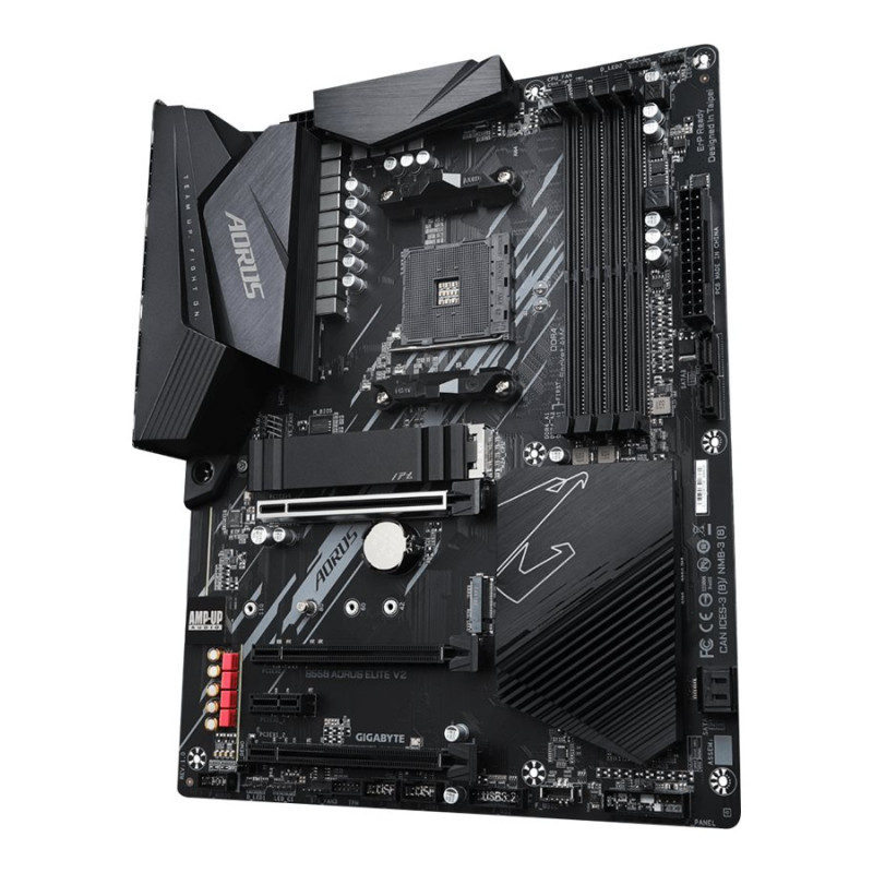 Gigabyte | B550 AORUS ELITE V2 1.0 | Procesoru ģimene AMD | Procesora ligzda AM4 | DDR4 DIMM | Atmiņas sloti 2 | Čipsets AMD B | ATX
