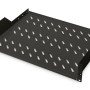 Digitus | 2U fiksētā plaukta skapjiem | DN-19 TRAY-2-SW | Piemērots komponentu glabāšanai, kas nav 483 mm (19”) atbilstoši. Plāns dizains, aizņem 2 augstuma vienības. Ērta un ātra montāža/demontāža. Izmēri 88x482x349 mm, līdz 25 kg | Melns