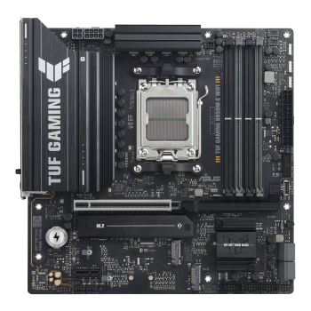 Asus TUF GAMING B850M-E WIFI | Procesoru saime AMD | Procesora ligzda AM5 | DDR5 | Atbalstītās cietā diska saskarnes SATA, M.2 | SATA savienotāju skaits 4