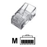 A-MO 8/8 SR | modulis spraudnim, izmantošanai ar apaļu daudzvītņu kabeli, 8P8C neekranēts, CAT 5e, RJ45