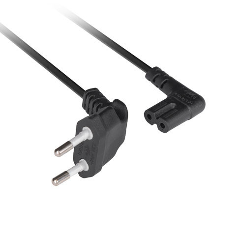 Lanberg CEE 7/16 uz EC 320 C7 Euro (radio) barošanas kabelis 1.8m leņķveida VDE | CA-C7CA-12CC-0018-BK