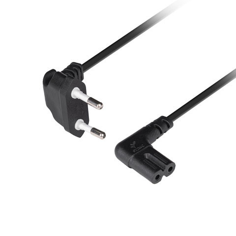 Lanberg CEE 7/16 uz EC 320 C7 Euro (radio) barošanas kabelis 1.8m leņķveida VDE | CA-C7CA-12CC-0018-BK