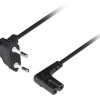 Lanberg CEE 7/16 uz EC 320 C7 Euro (radio) barošanas kabelis 1.8m leņķveida VDE | CA-C7CA-12CC-0018-BK